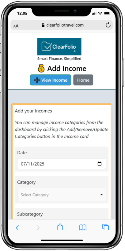 ClearFolio Mobile App Preview
